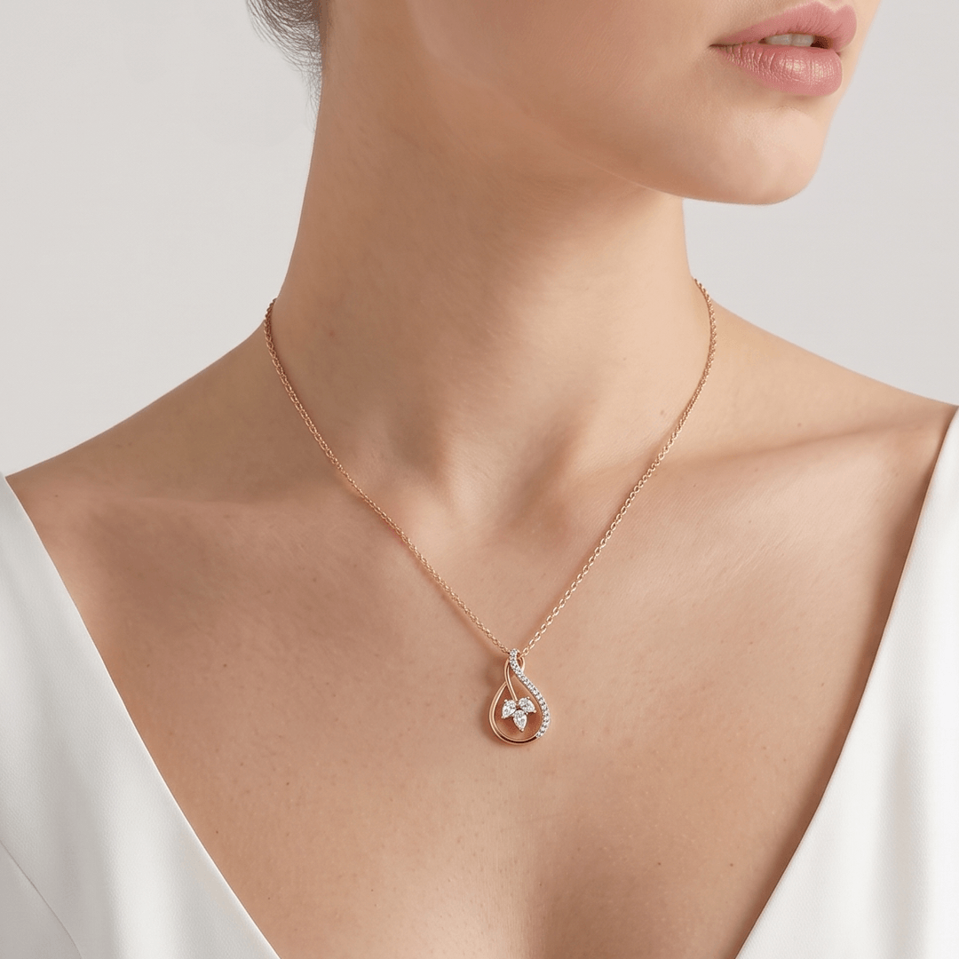 Starlore Floral Cluster Diamond Pendant Chain