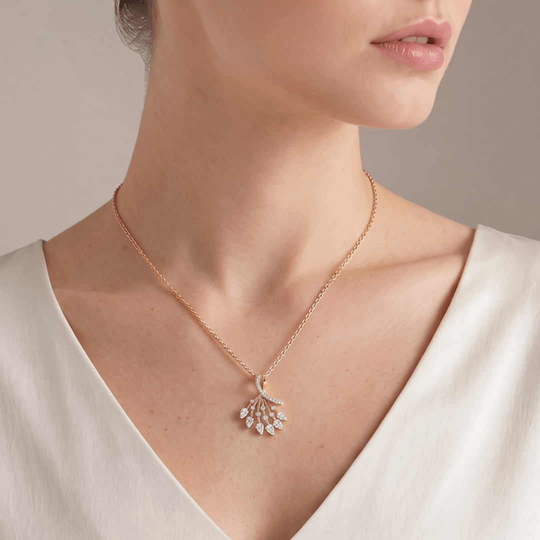 Nebulyn Floral Cluster Diamond Pendant Chain