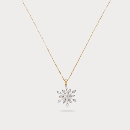 Willow Grace Floral Nakshatra Diamond Pendant Chain