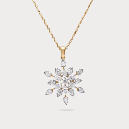 Willow Grace Floral Nakshatra Diamond Pendant Chain