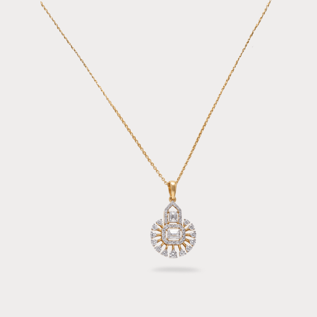 Lightfall Grace Mini-Solitaire Diamond Pendant Chain