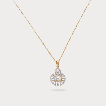 Lightfall Grace Mini-Solitaire Diamond Pendant Chain