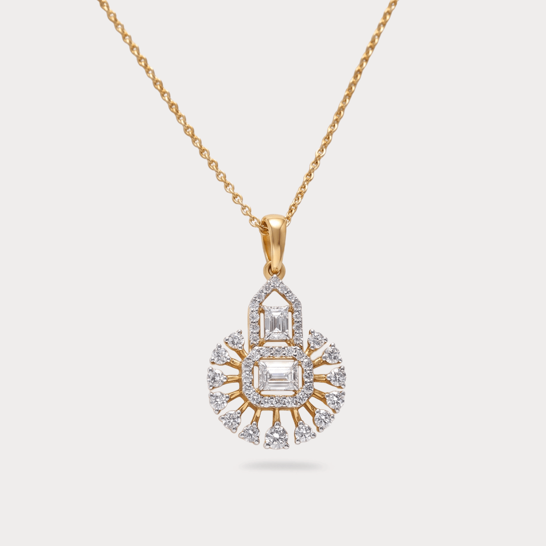 Lightfall Grace Mini-Solitaire Diamond Pendant Chain