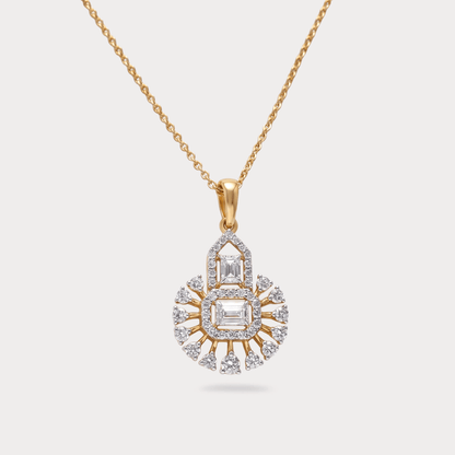 Lightfall Grace Mini-Solitaire Diamond Pendant Chain