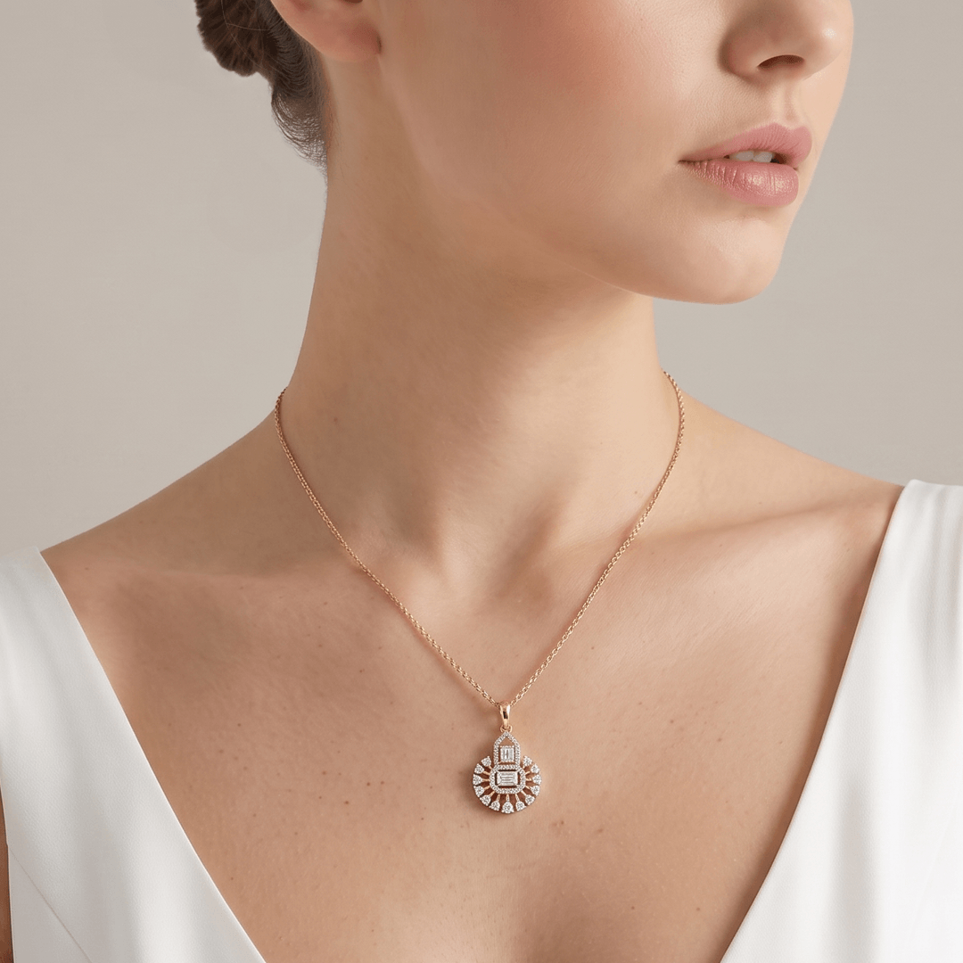 Lightfall Grace Mini-Solitaire Diamond Pendant Chain