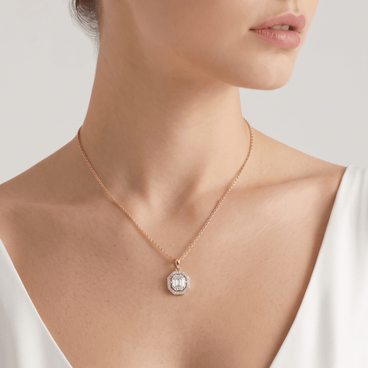 Skyward Halo Diamond Pendant Chain