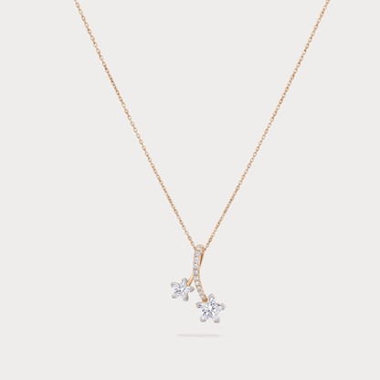 The Aukera Orchid Éclairée Solitaire Diamond Pendant Chain