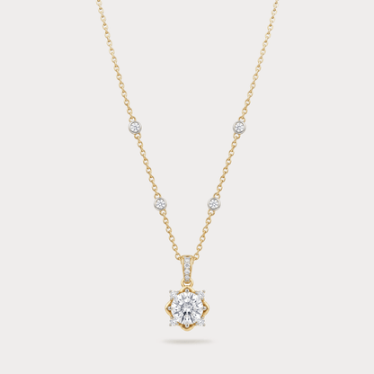 Prestine Extra Brilliant Solitaire Diamond Pendant Chain