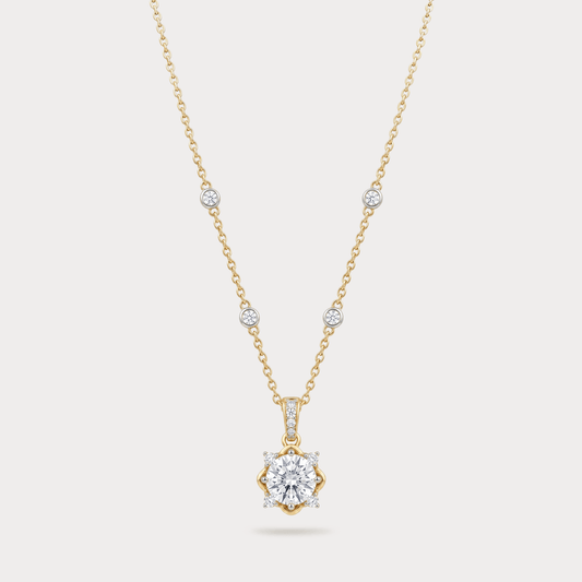 Prestine Extra Brilliant Solitaire Diamond Pendant Chain
