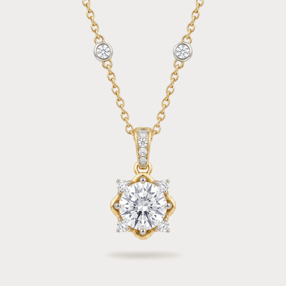 Prestine Extra Brilliant Solitaire Diamond Pendant Chain