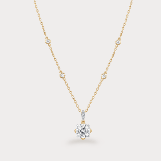 Clarior Extra Brilliant Solitaire Diamond Pendant Chain