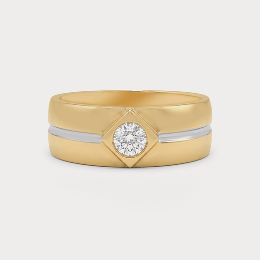 Badge Diamond Mens Ring