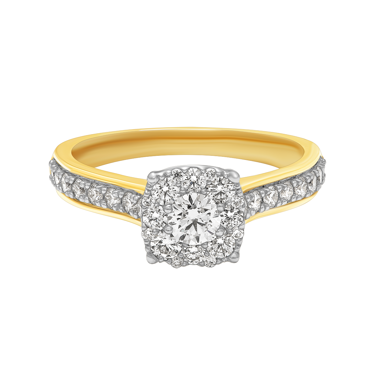 Aukera - Halo Brilliance Solitaire Ring