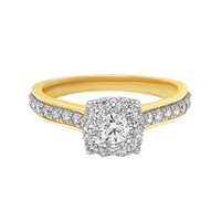 Aukera - Halo Brilliance Solitaire Ring