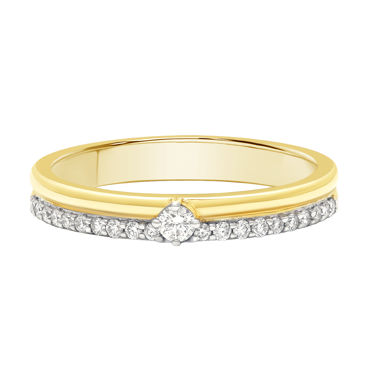 Aukera - Dual Band Solitaire Ring