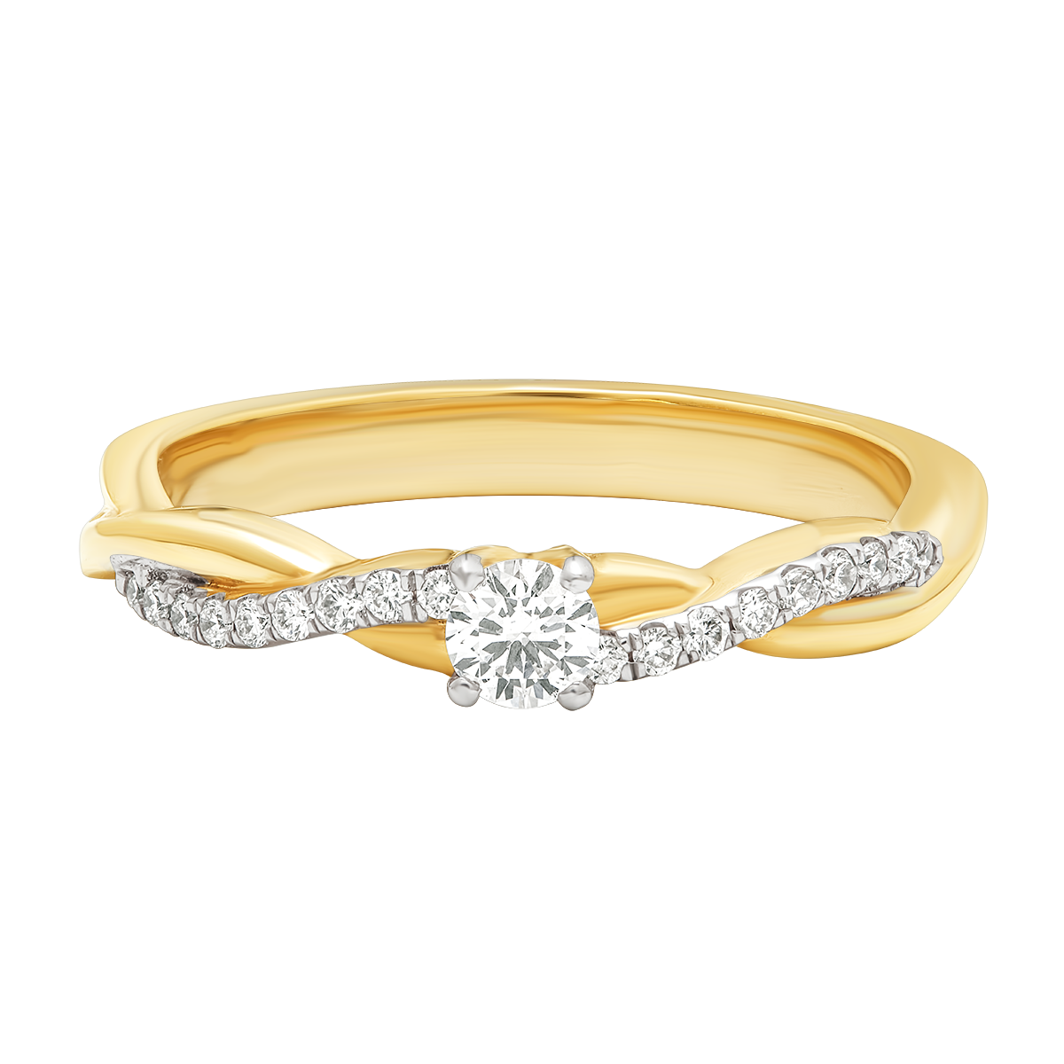 Aukera - Twisted Diamond Solitaire Ring