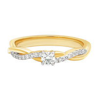 Aukera - Twisted Diamond Solitaire Ring