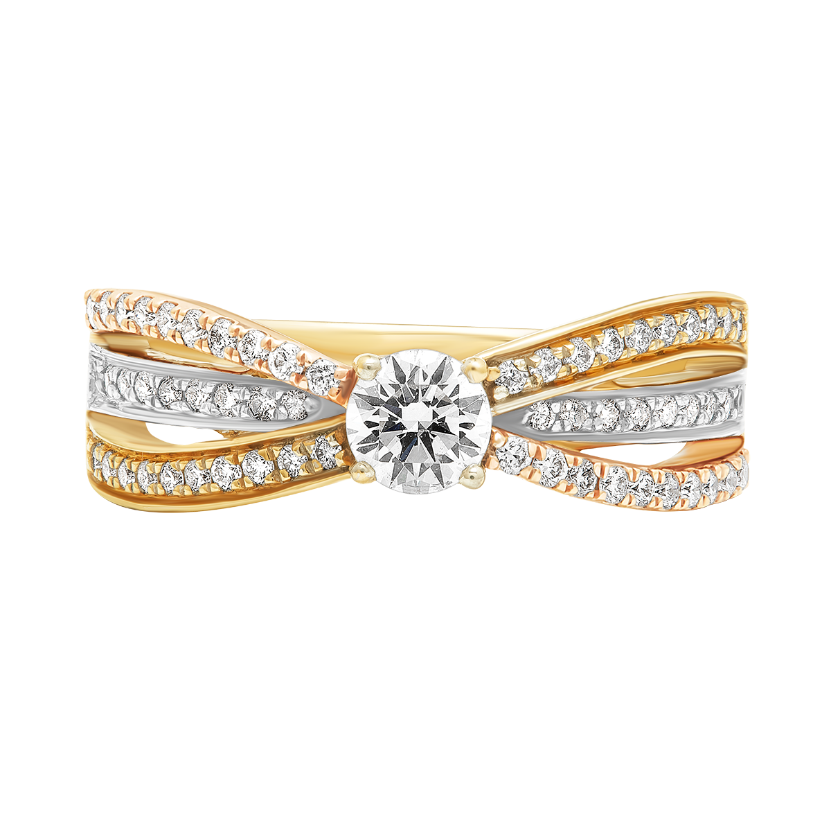 Aukera - Tri band solitaire ring