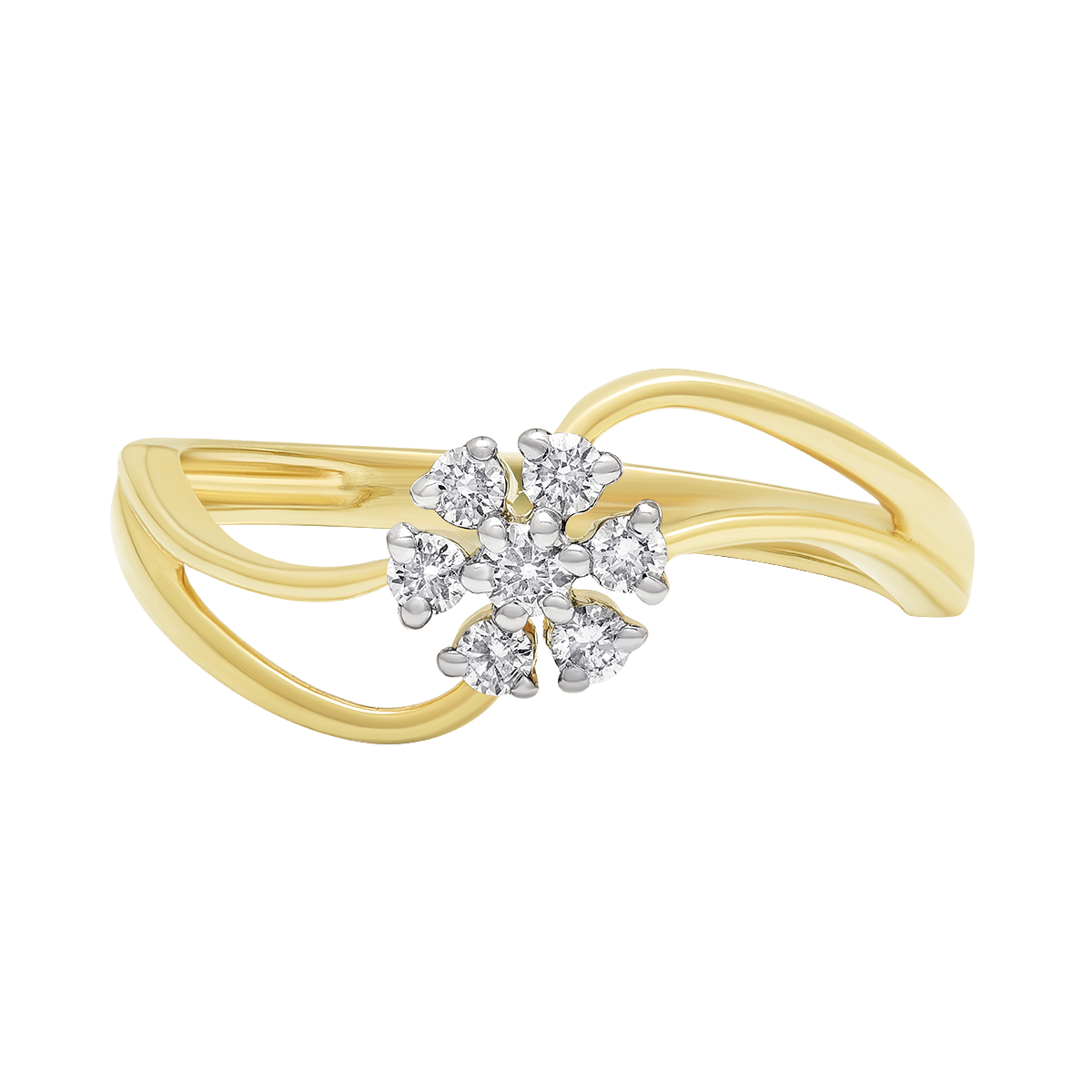 Aukera - Floral Split Shank Diamond Ring