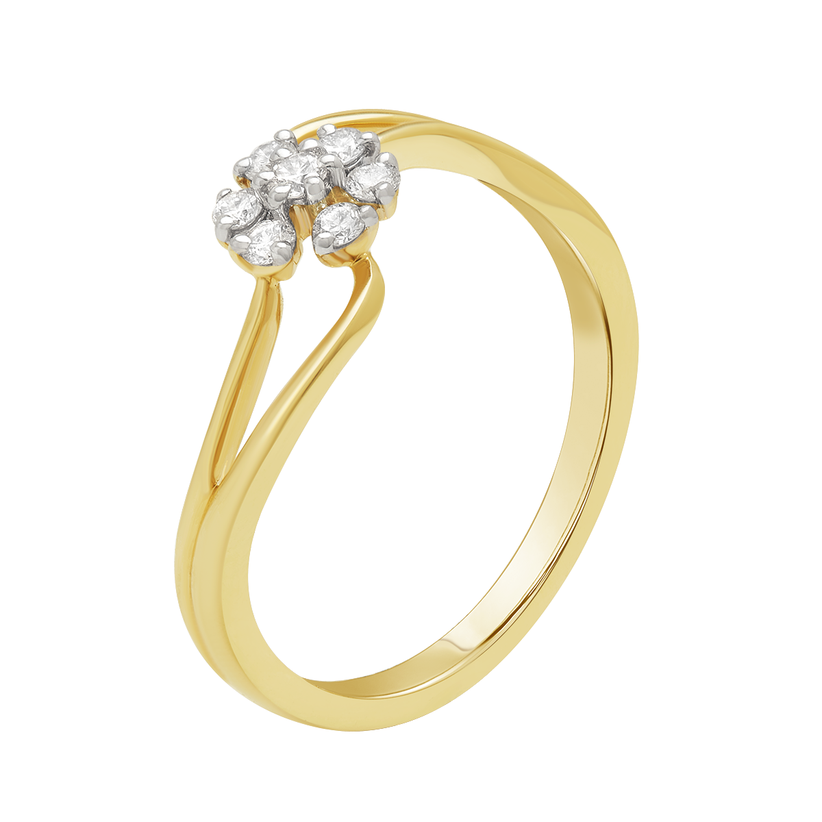 Aukera - Floral Split Shank Diamond Ring