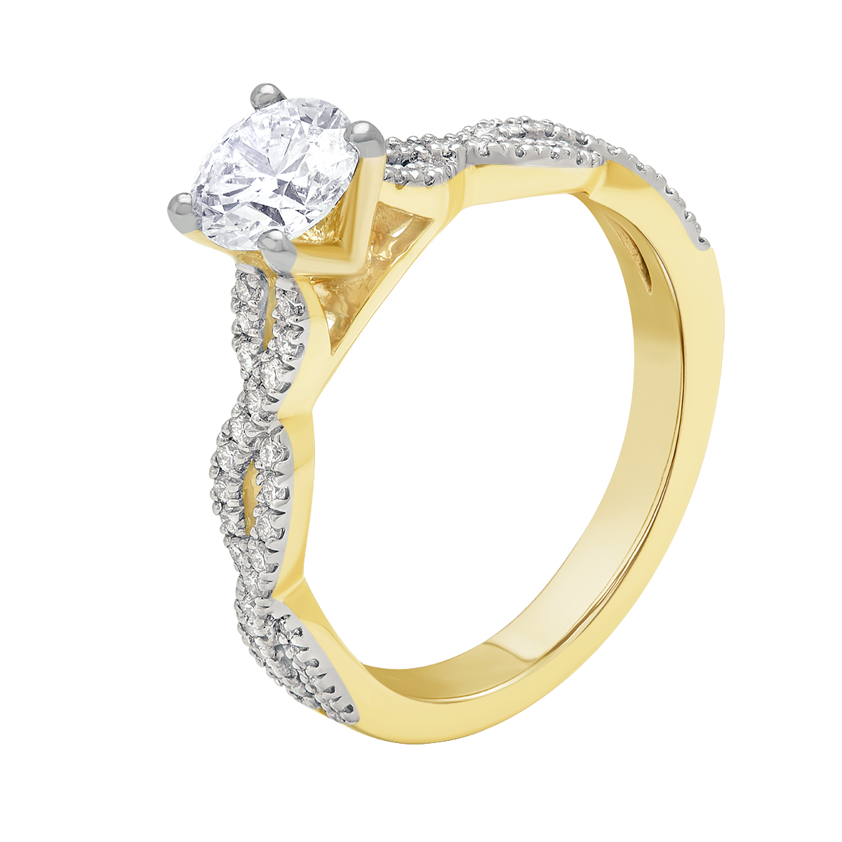 Aukera - Braided Shank Solitaire Ring