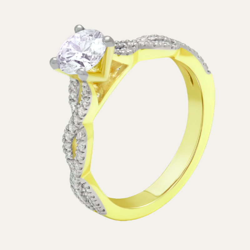 lab grown diamond aukera braided shank solitaire ring