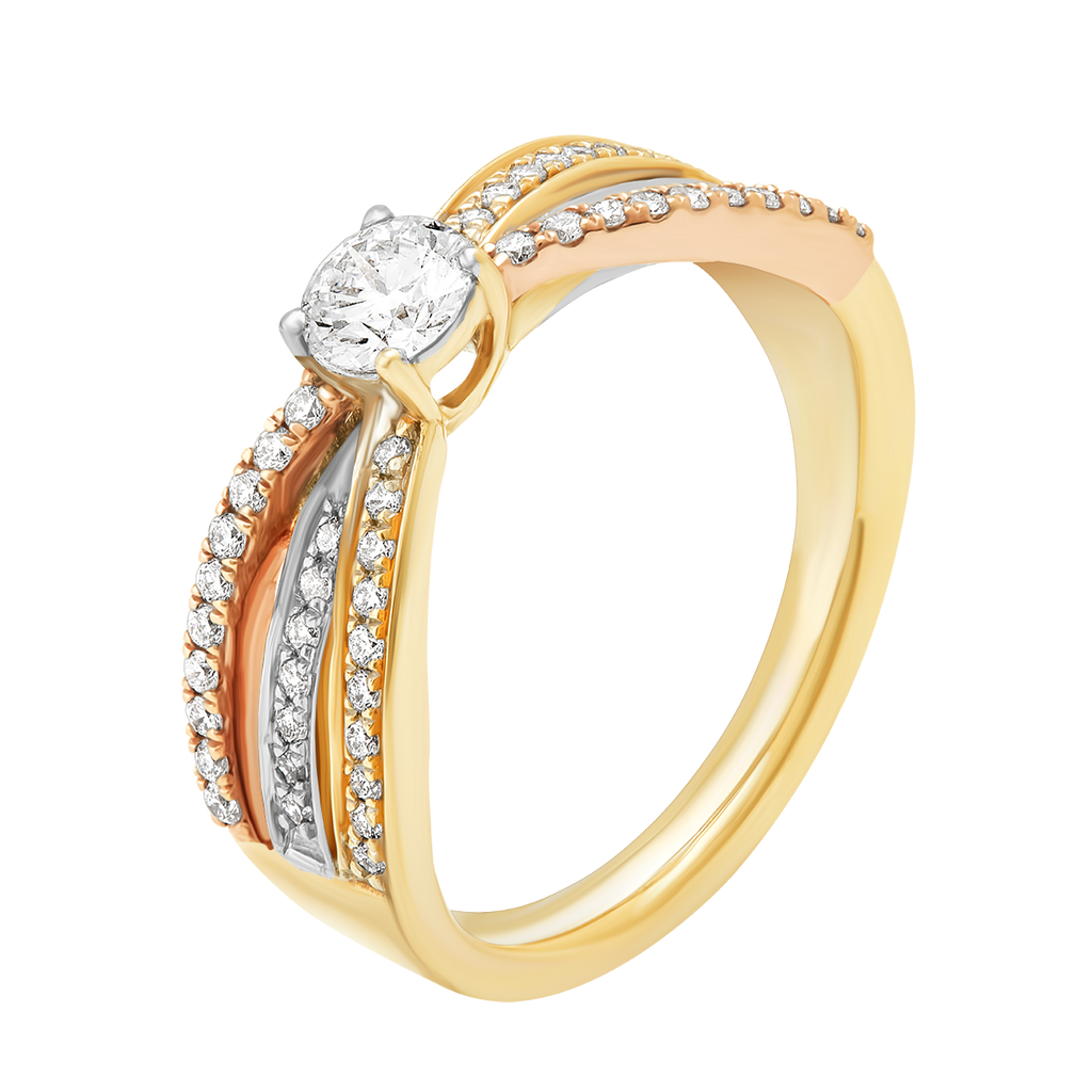 lab grown diamond aukera tri band solitaire ring