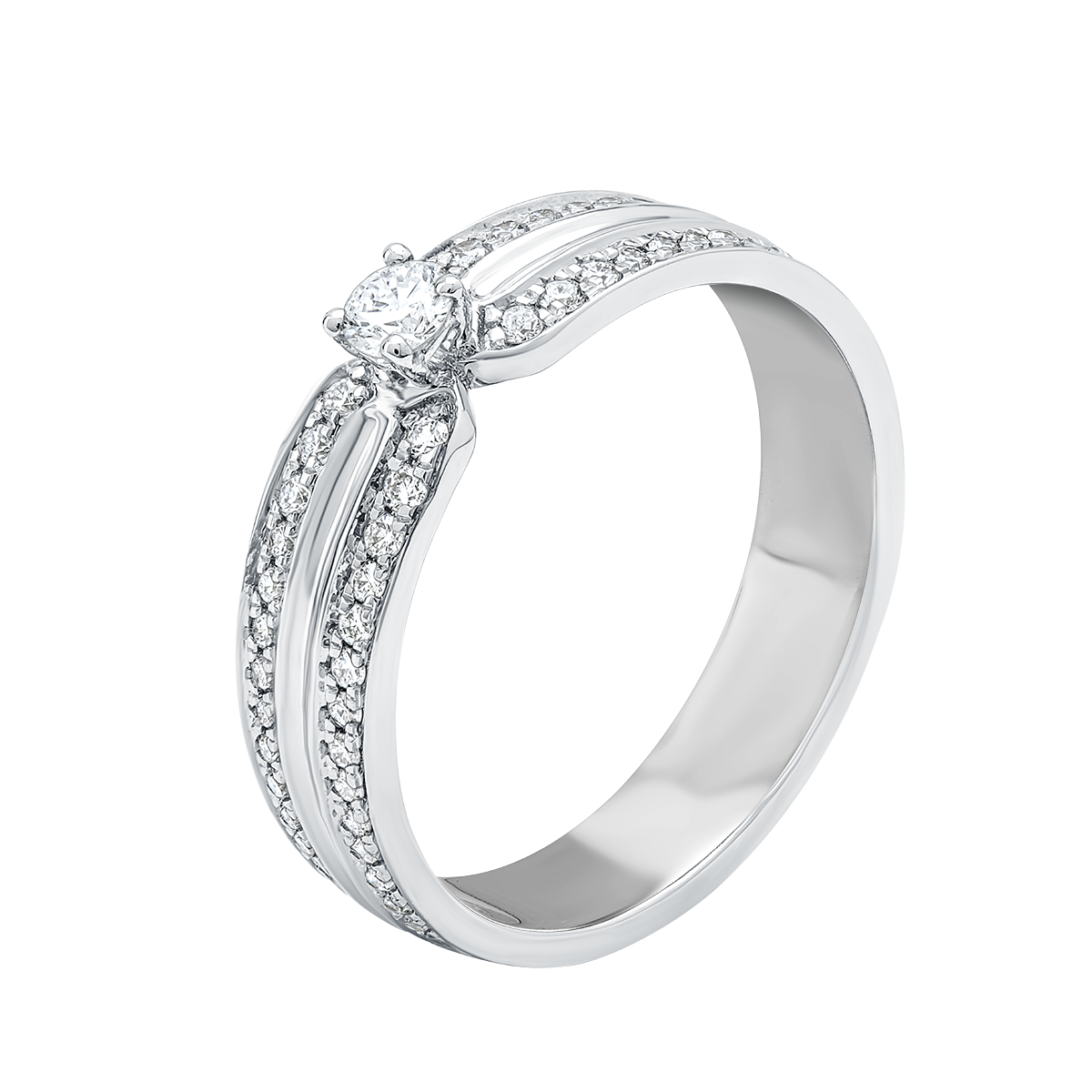 Aukera - Solitaire Studded Band Ring