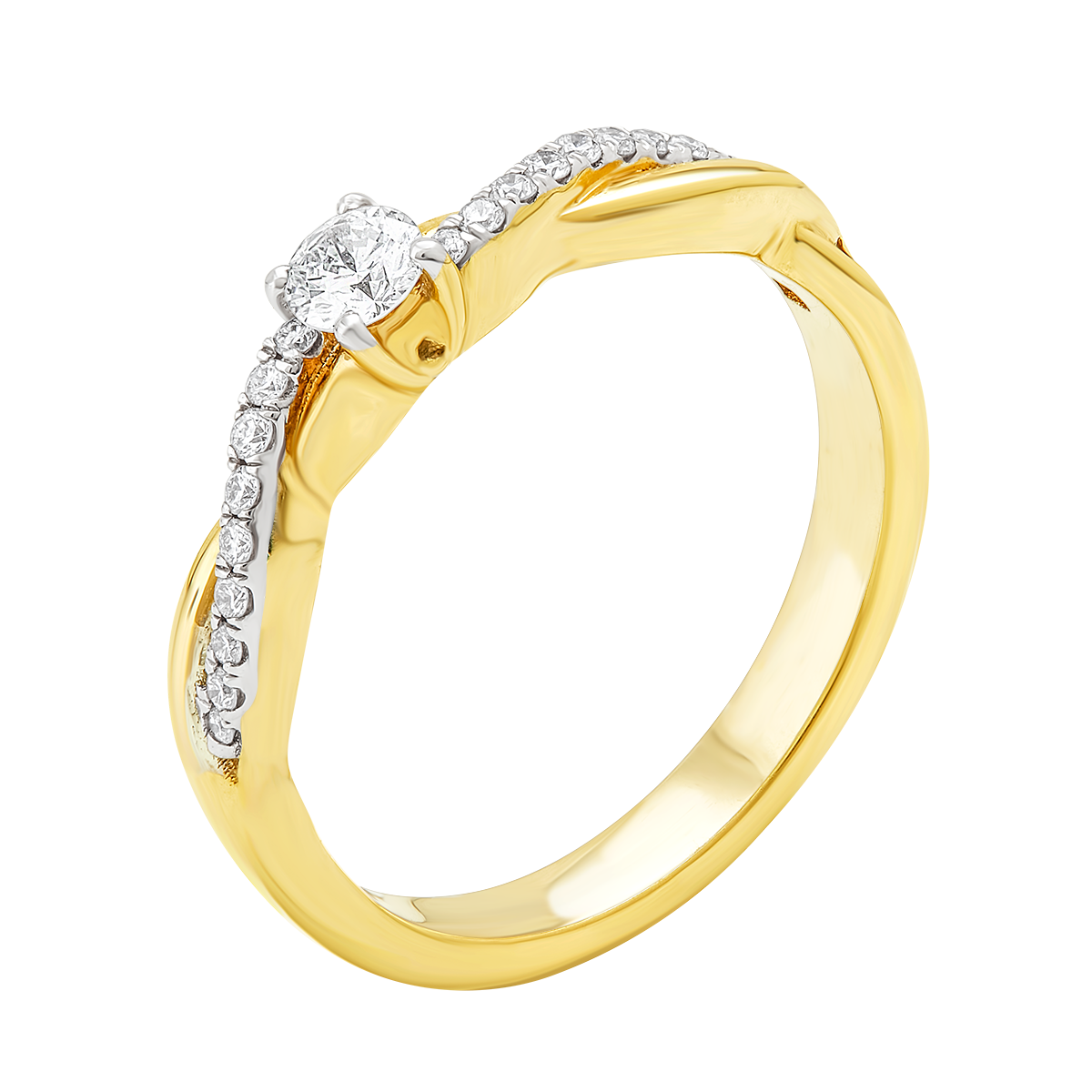 Aukera - Twisted Diamond Solitaire Ring