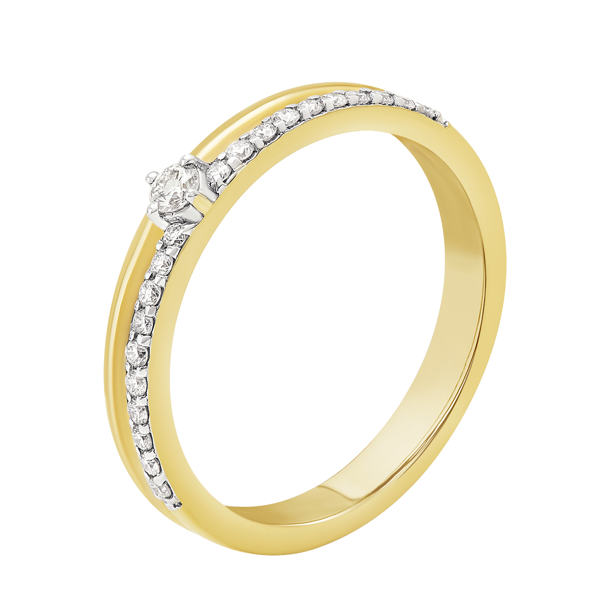 Aukera - Dual Band Solitaire Ring