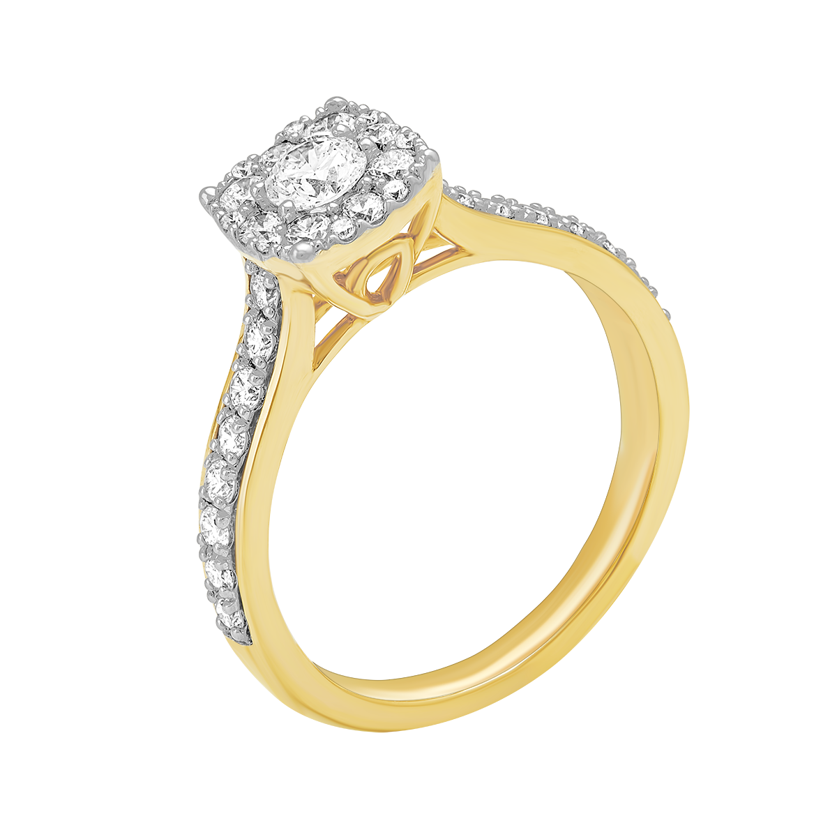 Aukera - Halo Brilliance Solitaire Ring