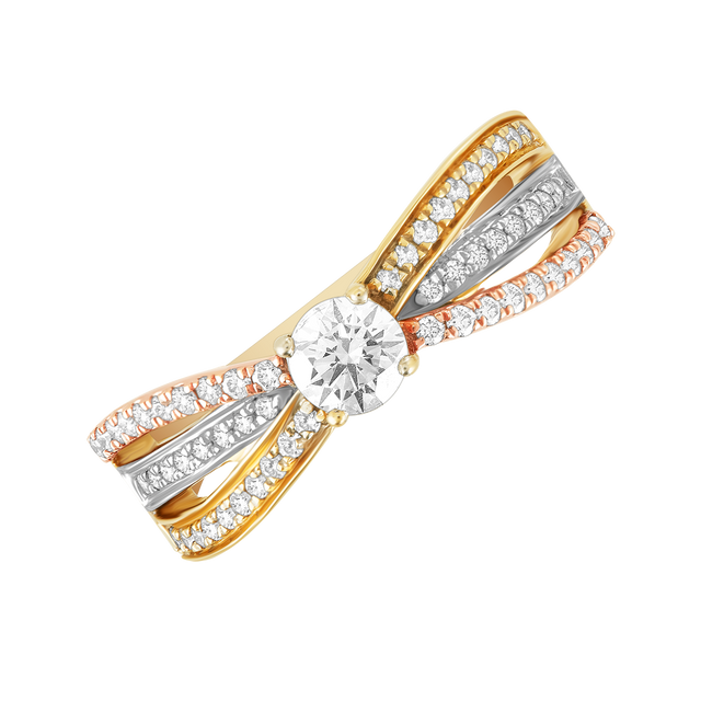 design price aukera tri band solitaire ring