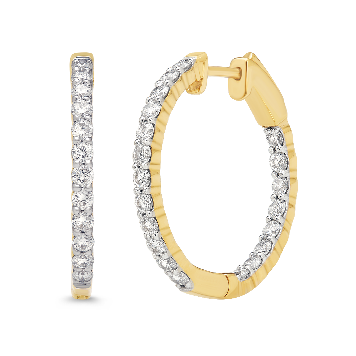 Aukera - Classic Half Eternity Diamond Hoops