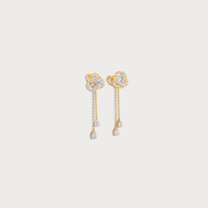 The Ribbon Dual Chain Drop Earrings From The Promise Knot Collection