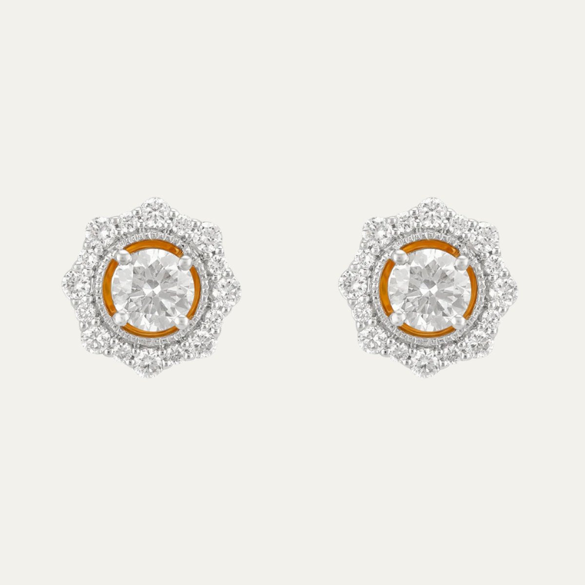 Aukera Lab Grown Diamonds-Sunlit OctaGlow Spark Studs