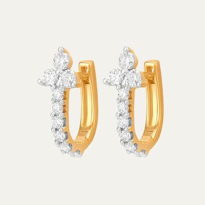 Aukera Lab Grown Diamonds-Golden Omega Cascade Earrings