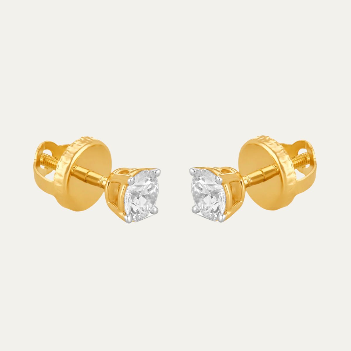 Aukera - Rosy Radiance Rose Gold Solitaire Stud Earrings