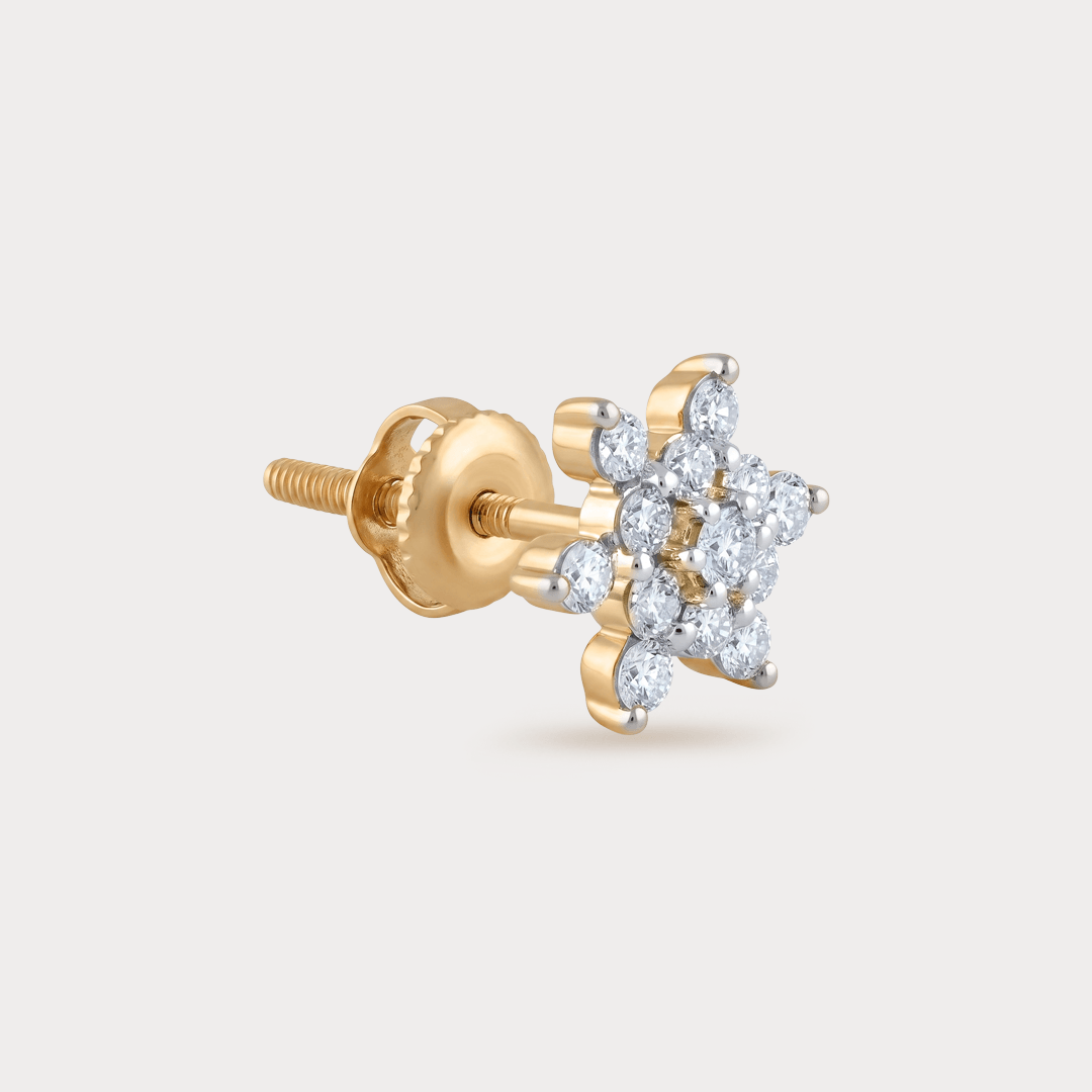 Windflower Stars & Flowers Diamond EarRing