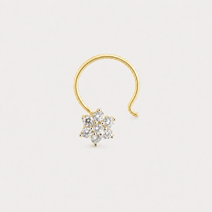 Floral Diamond Nose Pin
