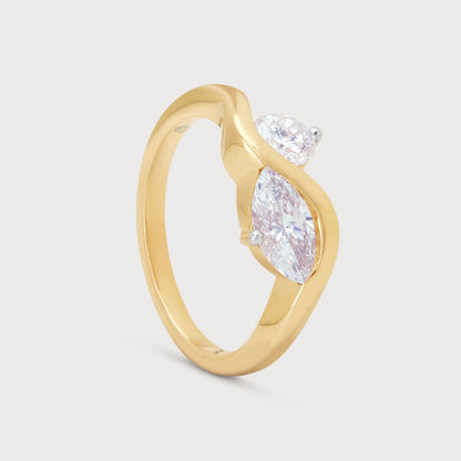 Twin Harmony Diamond Ring