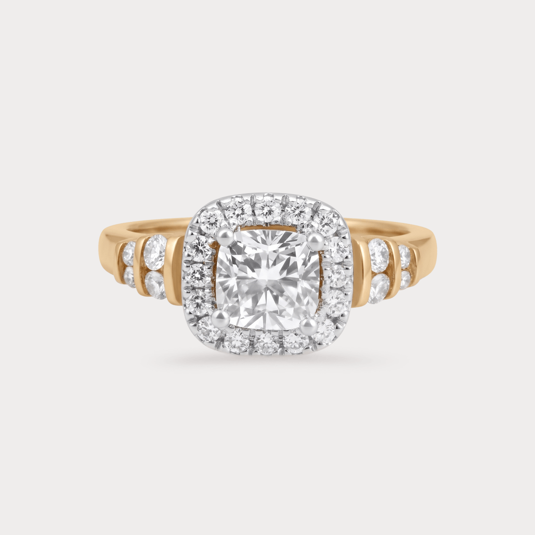 Whispering Leaves Solitaire Diamond Ring