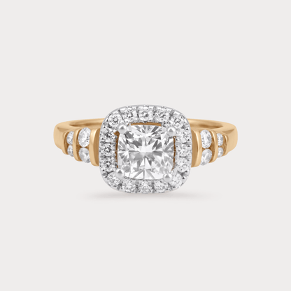 Whispering Leaves Solitaire Diamond Ring
