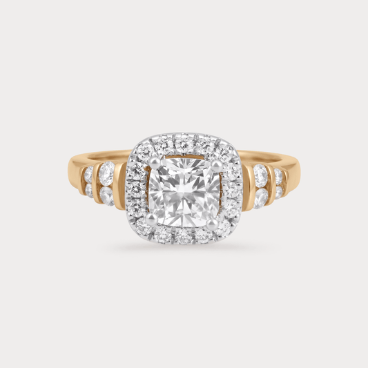 Whispering Leaves Solitaire Diamond Ring