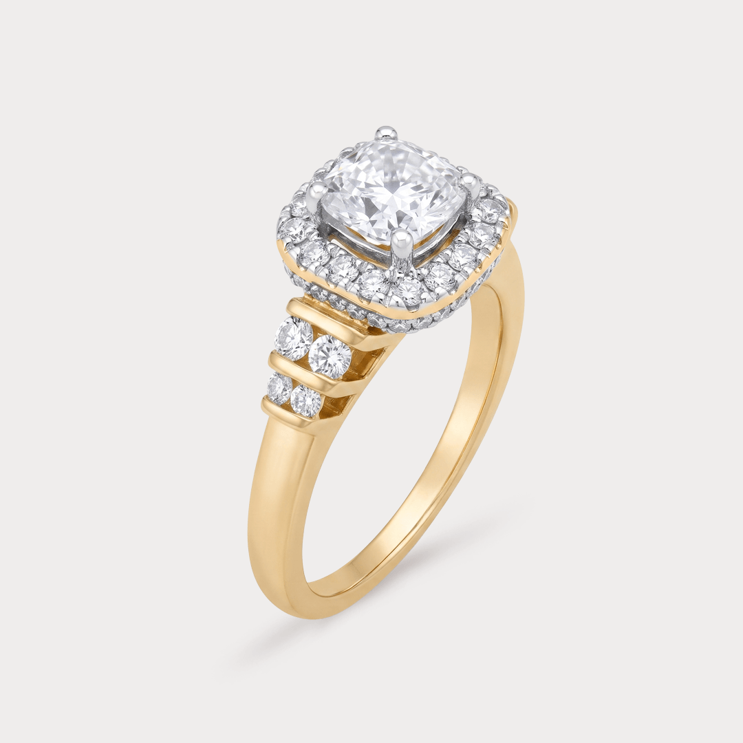 Whispering Leaves Solitaire Diamond Ring