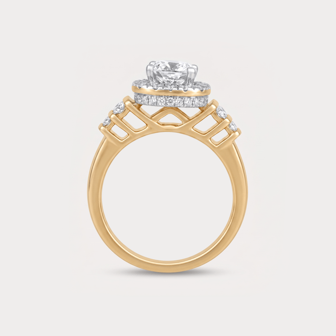 Whispering Leaves Solitaire Diamond Ring