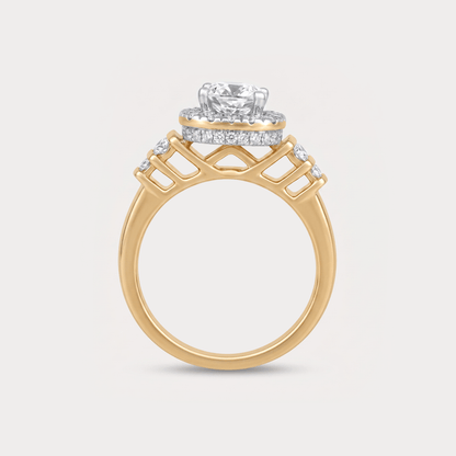Whispering Leaves Solitaire Diamond Ring