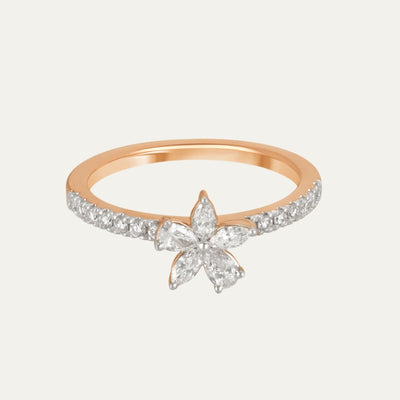 Aukera-Elegant Garden Symphony Rose Gold Floral Ring