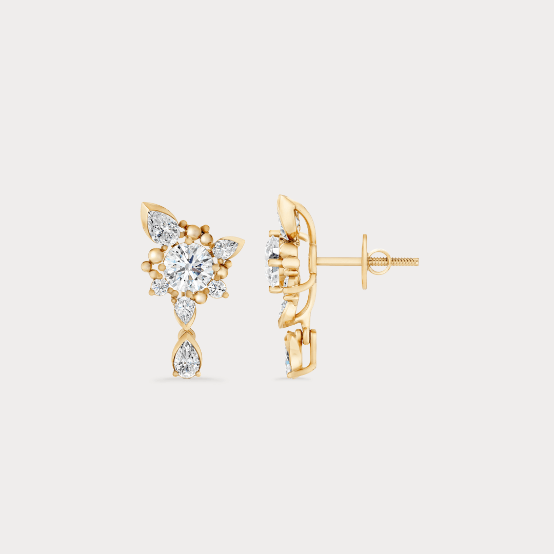 The Aukera Wildflower Aetherial Nakshatra Diamond Earrings