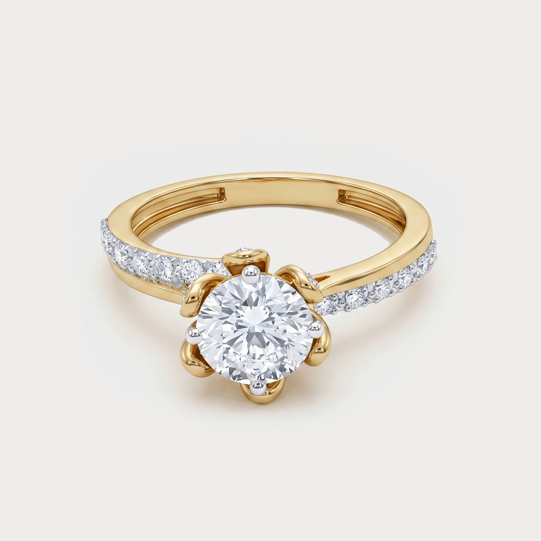 Ornate Extra Brilliant Solitaire Diamond Rings