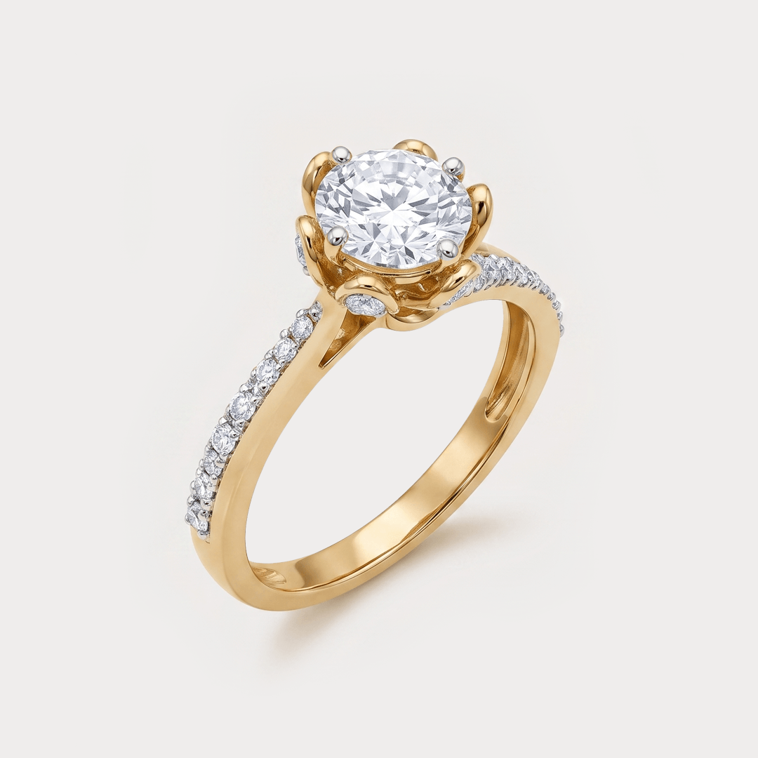 Ornate Extra Brilliant Solitaire Diamond Rings